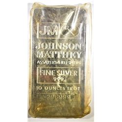 TEN OUNCE .999 SILVER BAR JOHNSON MATTHEY