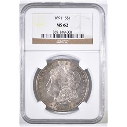 1891 MORGAN DOLLAR NGC MS-62