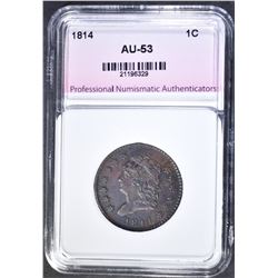 1814 LARGE CENT, PNA AU