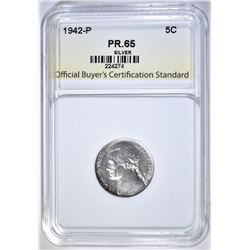 1942-P SILVER JEFFERSON OBCS  GEM PROOF