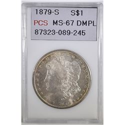 1879-S MORGAN DOLLAR PCS SUPERB GEM BU DMPL