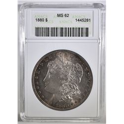 1880 MORGAN DOLLAR ANACS MS-62