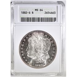 1882-S MORGAN DOLLAR ANACS MS-64