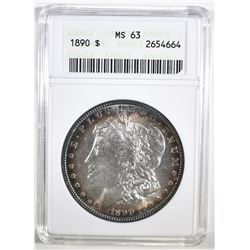 1890 MORGAN DOLLAR ANACS MS-63