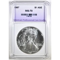 1987 AMERICAN SILVER EAGLE, APCG PERFECT GEM BU