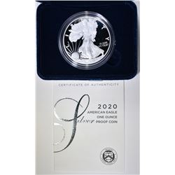 2020 PROOF AMERICAN SILVER EAGLE ORIG BOX/COA