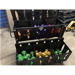 BLACKS 6 COMPARTMENT STORAGE UNIT WITH MISC. GEL WEIGHTS