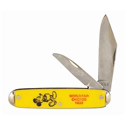 Mickey Mouse  World Fair 1933  Pocket Knife.