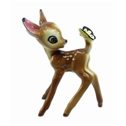 Bambi with Butterfly Evan K. Shaw Ceramic Figure.