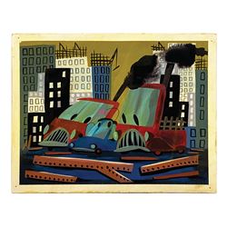 Mary Blair Susie the Little Blue Coupe Painting.