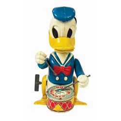 Disney Donald the Drummer Wind-Up Tin Toy.