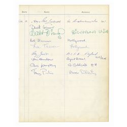 Walt Disney Signed Guest Book with Disneyland Address.