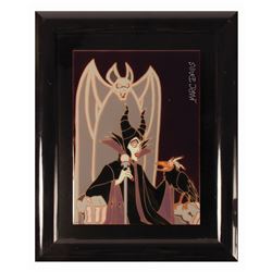 Marc Davis Signed Maleficent Artist Proof Ceramic Tile.