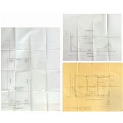 Set of (3) Mary Poppins World Premiere Layout Drawings.