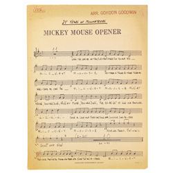 Mickey Mouse Club Opener Sheet Music.