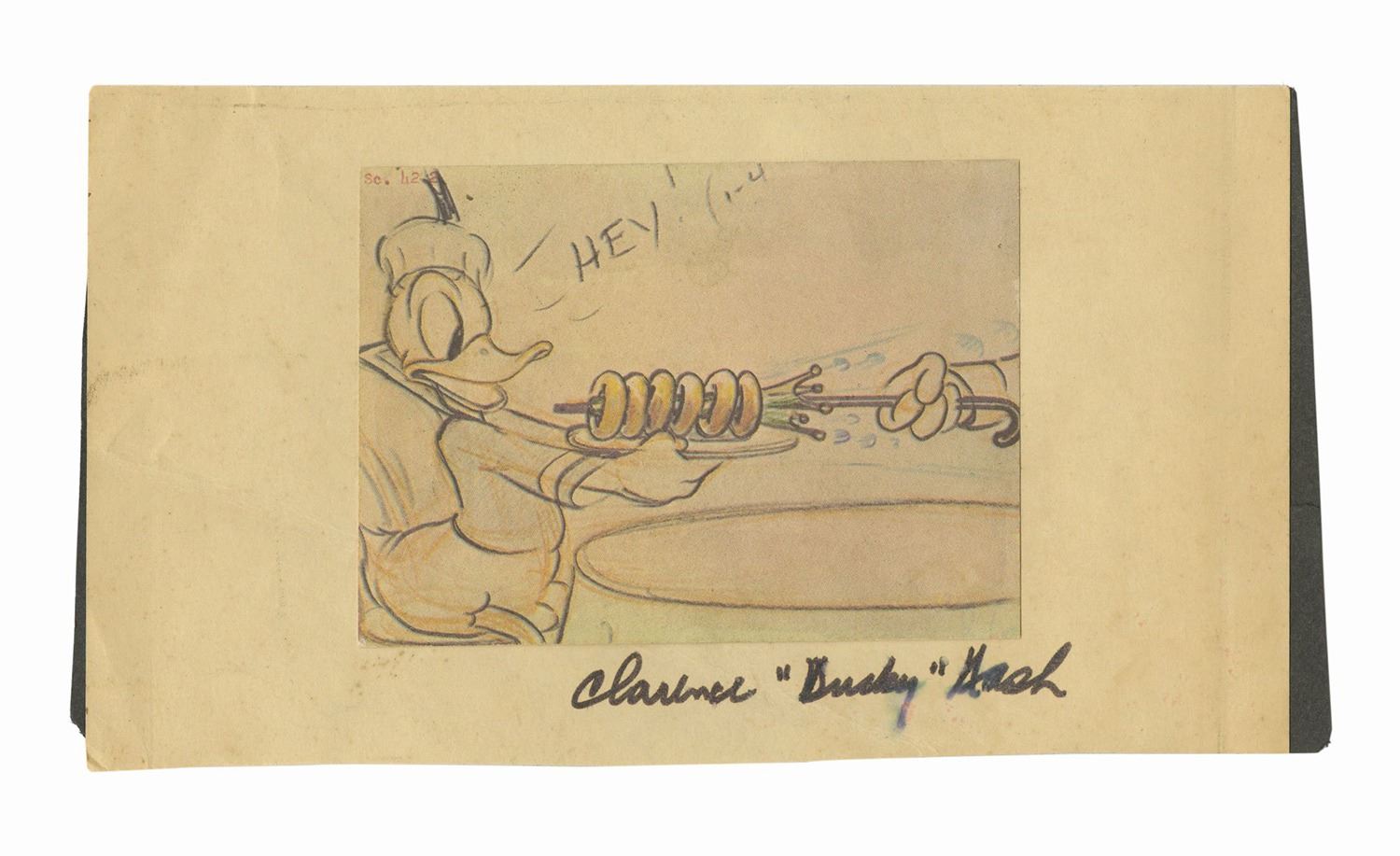 Clarence Nash Signed Donald Duck Storyboard Print Van Eaton Galleries clarence-nash-signed-donald-duck-storyboard-print-van-eaton-galleries