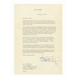 Walt Disney Signed Letter Regarding Disneyland Attractions.