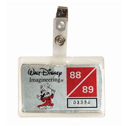 Walt Disney Imagineering 1988-89 Security Badge.