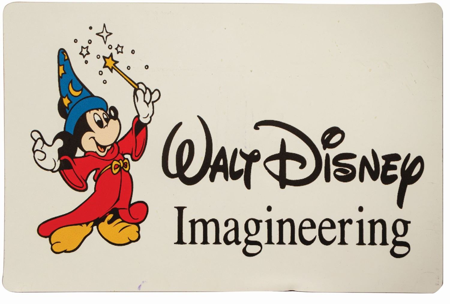 Walt Disney Imagineering Vehicle Door Sign.