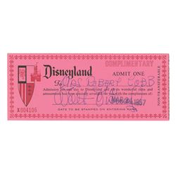 Walt Disney Signed Complimentary Disneyland Passport.