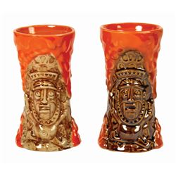 Pair of Trader Sam’s Enchanted Tiki Bar Krakatoa Mugs.