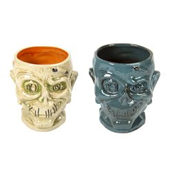 Pair of Trader Sam's Enchanted Tiki Bar Zombie Mugs.