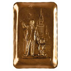 "Partners" Walt Disney and Mickey Mouse Bronze Tray.