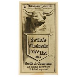 Swift's Market House Souvenir Price List.