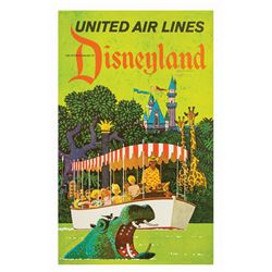 Disneyland United Airlines Travel Poster.