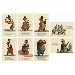 Set of (8) Country Bear Jamboree Postcards.