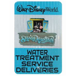 Splash Mountain Water Treatment Deliveries Sign.