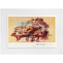 John Hench Signed Tomorrowland Lithograph.