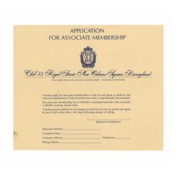 Early Club 33 Membership Application.