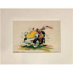 Signed Roger Rabbit's Car Toon Spin Concept Art Print.