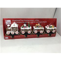 Gingerbread Train Stocking Hangers- 4 Piece