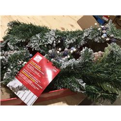 9ft Battery Operated LED Pre-Lit Garland with Timer