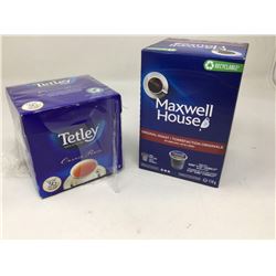 Lot of Maxwell House K-Cups and Tetley Tea