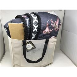 Floral Reversible King Coverlet Set