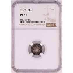 1872 Proof Three Cent Silver Piece Coin NGC PF61