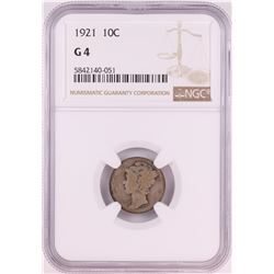 1921 Mercury Dime Coin NGC G4