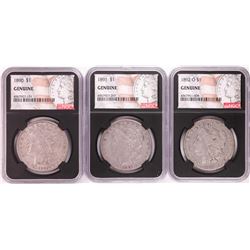 Lot of 1890, 1891, & 1892-O $1 Morgan Silver Dollar Coins NGC Genuine