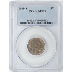 1919-S Buffalo Nickel Coin PCGS MS65