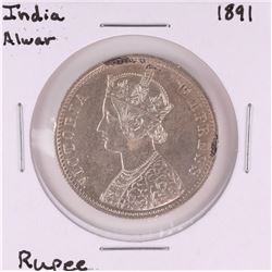 1891 India Almar Rupee Silver Coin