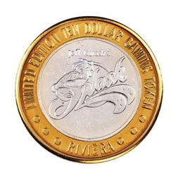 .999 Silver Riviera Hotel & Casino Las Vegas $10 Casino Limited Edition Gaming Token