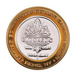 .999 Silver Eldorado Hotel & Casino Reno, NV $10 Casino Gaming Token Limited Edition