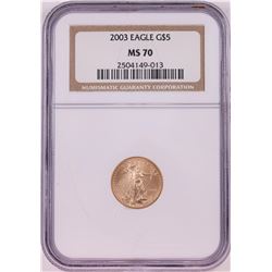 2003 $5 American Gold Eagle Coin NGC MS70