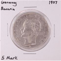 1907 Germany Bavaria 5 Mark Silver Coin