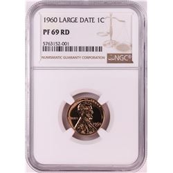 1960 Large Date Proof Lincoln Memorial Cent Coin NGC PF69RD