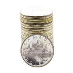 Roll of (20) Brilliant Uncirculated 1966 Canadian Silver Dollar Coins