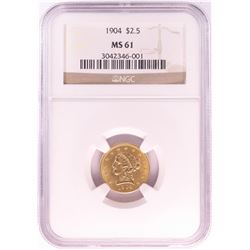 1904 $2 1/2 Liberty Head Quarter Eagle Gold Coin NGC MS61
